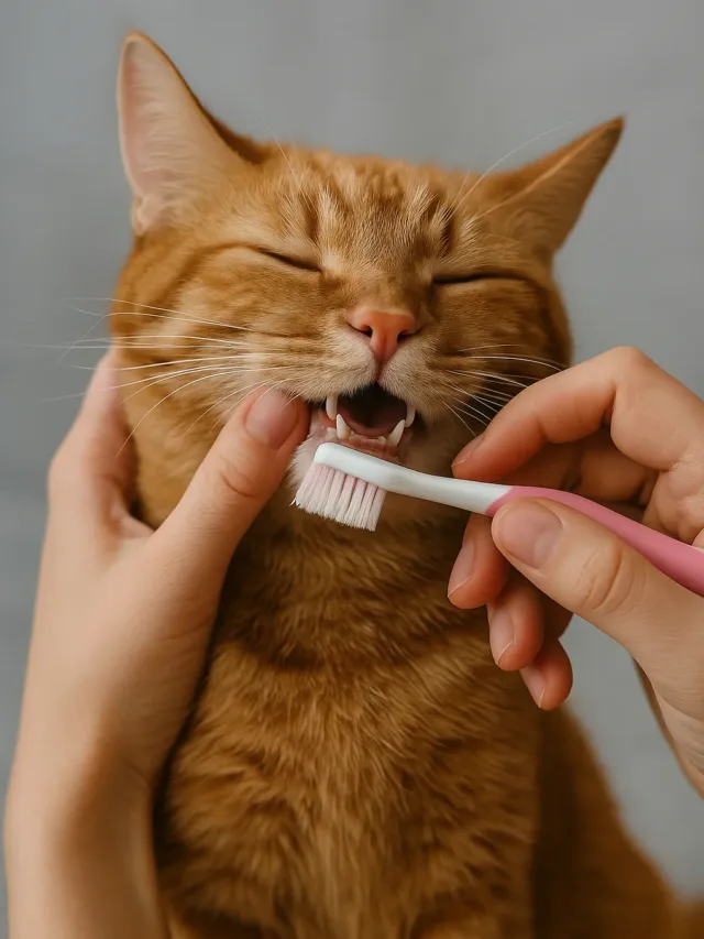 Gato precisa escovar os dentes