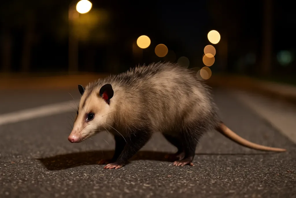 3 cuidados se você ver um gambá cruzando a rua à noite