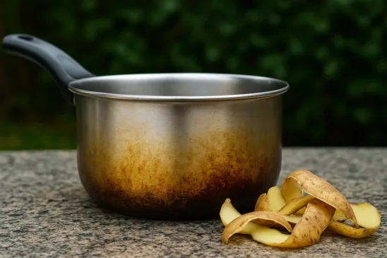 Panela amarelada por fora Veja como restaurar com casca de batata