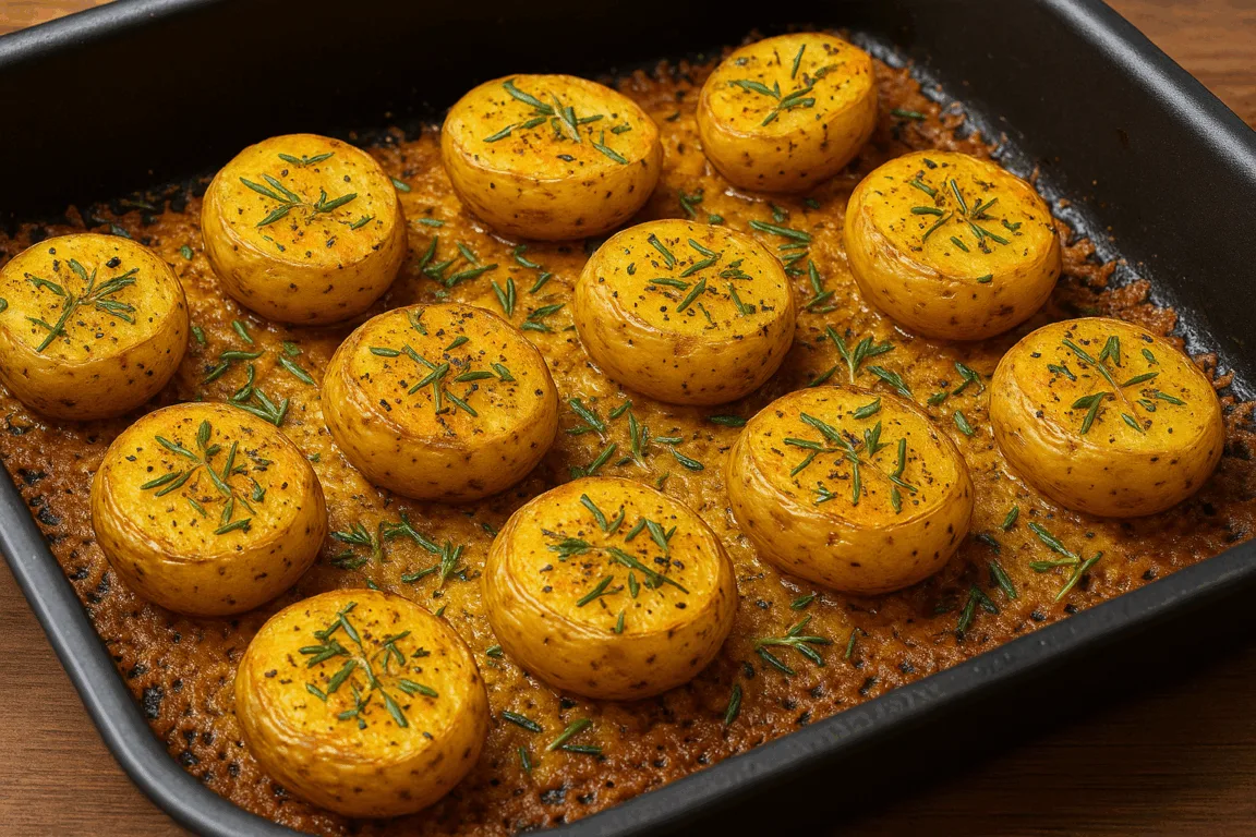 Batata com crosta de queijo