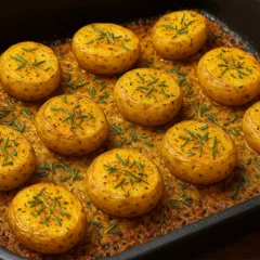 Batata com crosta de queijo