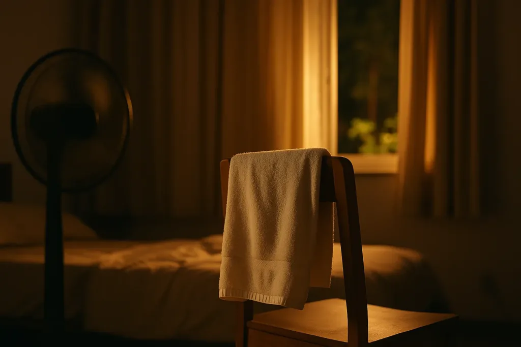 O truque da toalha molhada para baixar a temperatura do quarto O truque da toalha molhada para baixar a temperatura do quarto