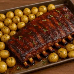 Costela suína caramelizada no forno