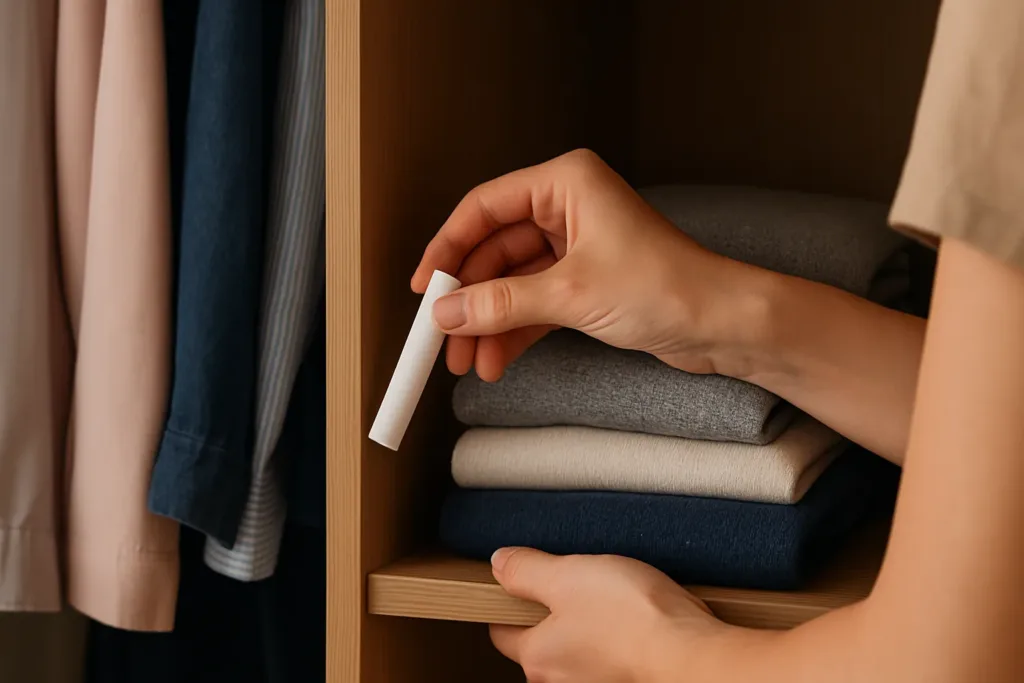 Evite mofo no guarda-roupa com este truque simples com giz escolar