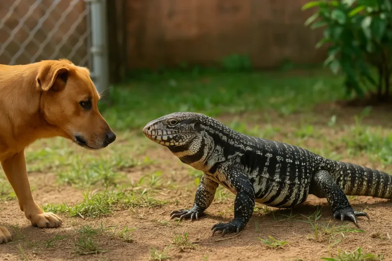 Como proteger seus pets do encontro com um teiú no quintal
