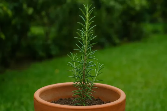 O segredo do alecrim para crescer reto e não tombar no vaso