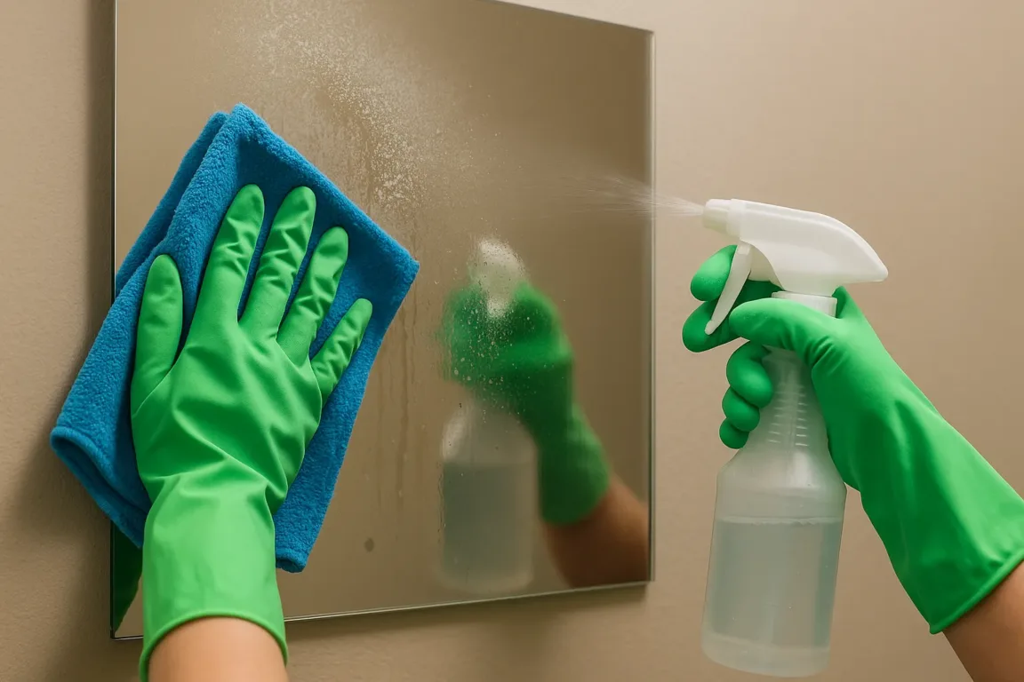 Esse truque para limpar espelho com vinagre pode deixar manchas irreversíveis