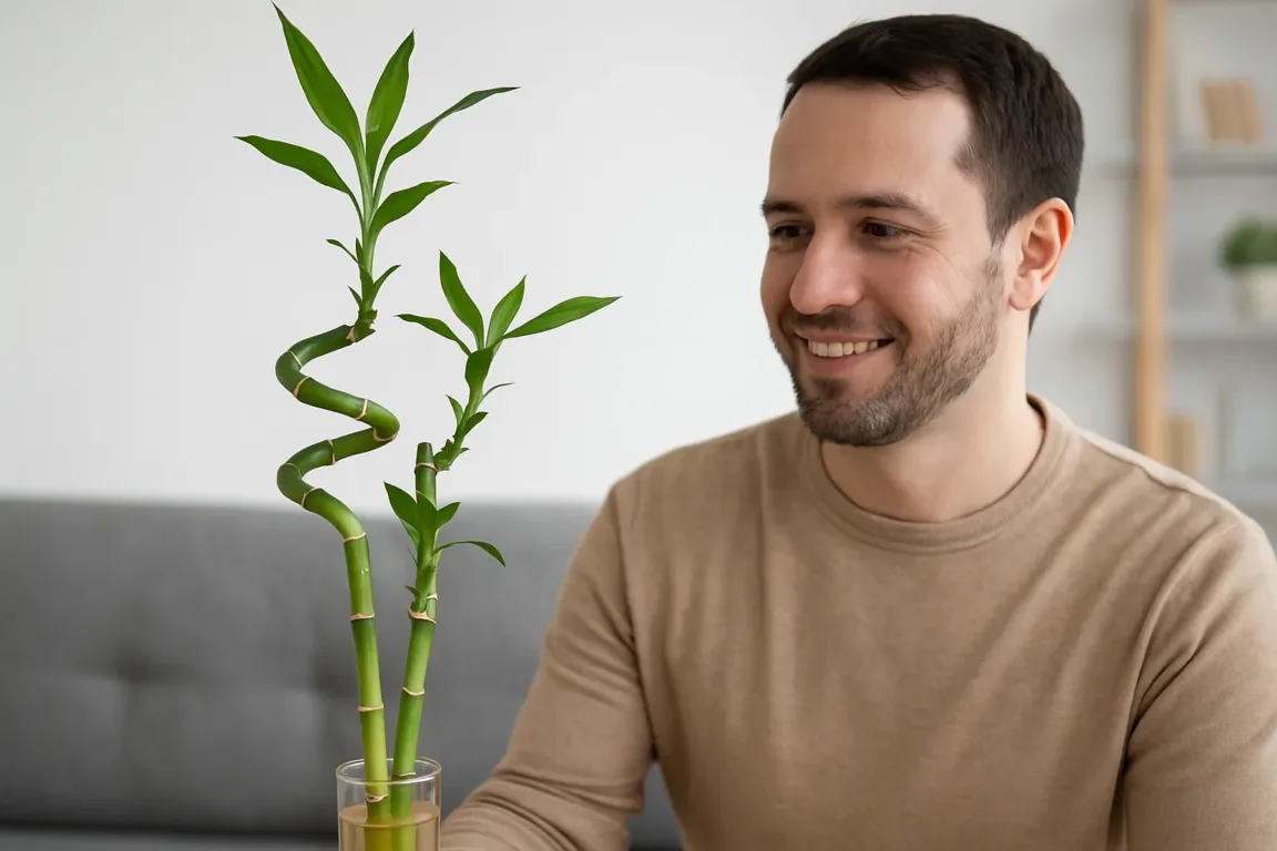 Dica de poda salvou meu bambu da sorte torto e sem brilho