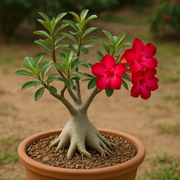 A rosa-do-deserto entra em colapso se o substrato for muito compactado