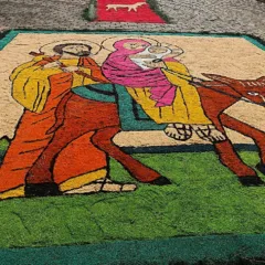 tapetes artísticos Corpus Christi Antônio Prado