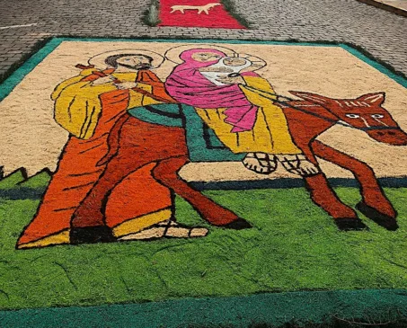 tapetes artísticos Corpus Christi Antônio Prado