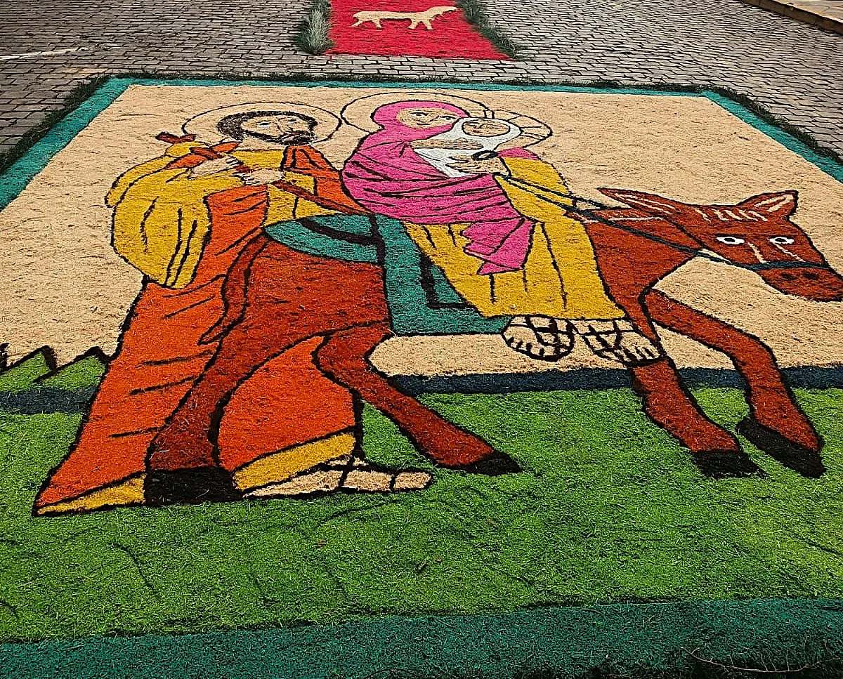 tapetes artísticos Corpus Christi Antônio Prado