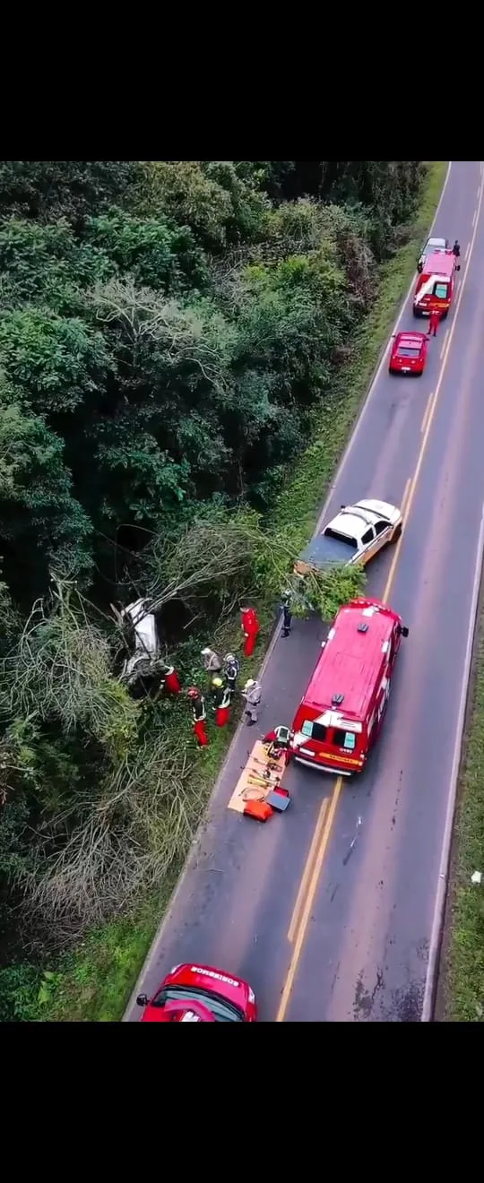Grave acidente foi registrado na ERS-124, km 04, no município de Harmonia. (Foto: Reprodução/Redes Sociais) 