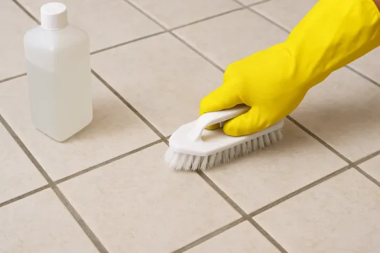 Esfregar rejunte com água sanitária pura pode soltar o piso com o tempo