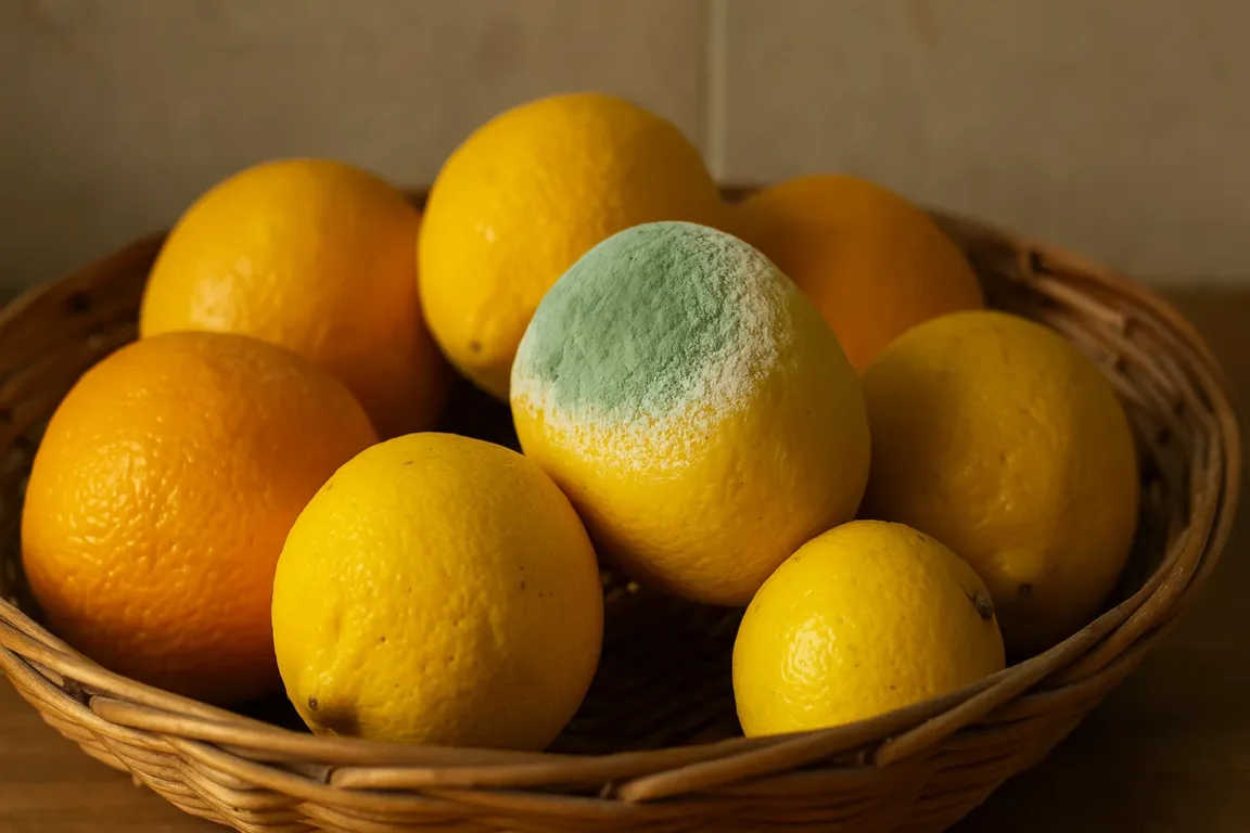 Deixar frutas cítricas na fruteira por muito tempo atrai fungos silenciosos