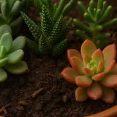 Suculentas compactadas em substrato velho podem parar de crescer de vez