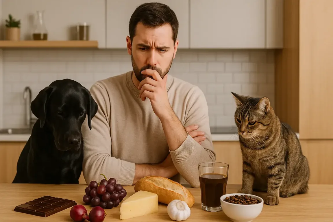 7 alimentos perigosos para cães e gatos que você usa no dia a dia