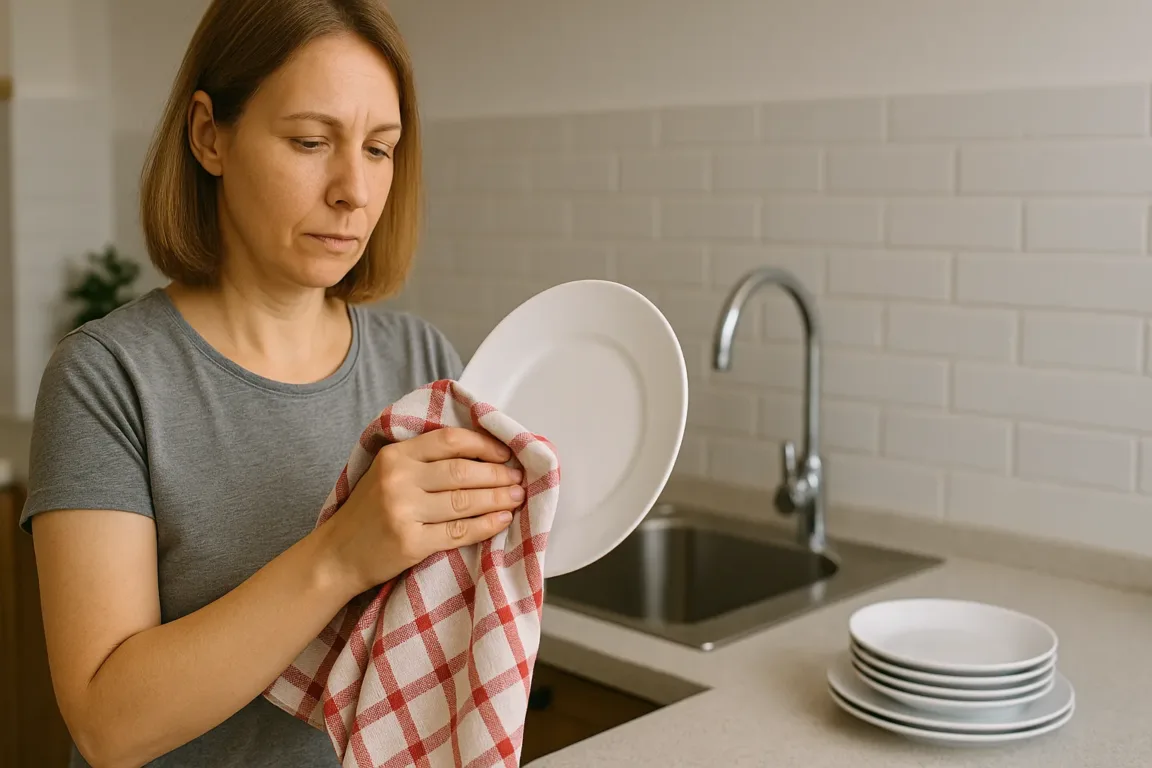 Você seca louça com o pano de prato certo Pode estar contaminando tudo Você seca louça com o pano de prato certo Pode estar contaminando tudo