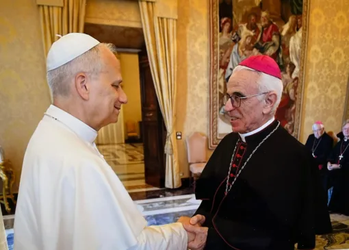 Papa Leão e Dom Alessandro - Foto: Vatican Media / Divulgação