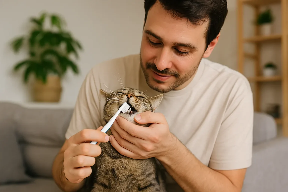 3 motivos para escovar os dentes do seu gato