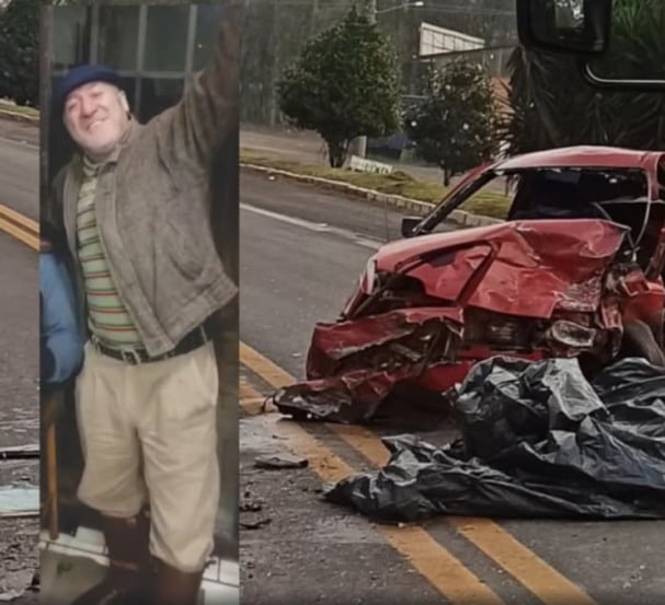  Gabana conduzia o veículo Kadett e morreu no local. (Foto: Rádio Ativa)