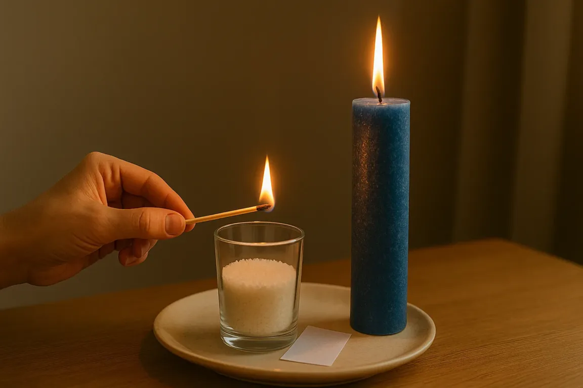 Simpatia com sal grosso e vela azul para cortar vínculos negativos