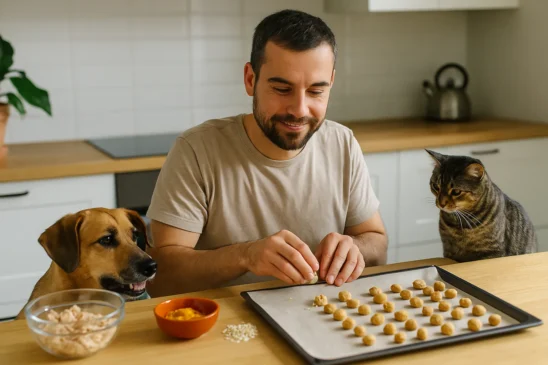 Aprenda a fazer um petisco caseiro que cães e gatos simplesmente amam