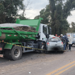 Homem morre em colisão entre carro e caminhão na Rota do Sol, em Caxias do Sul. Foto: Yago de Boni/Grupo RSCOM.