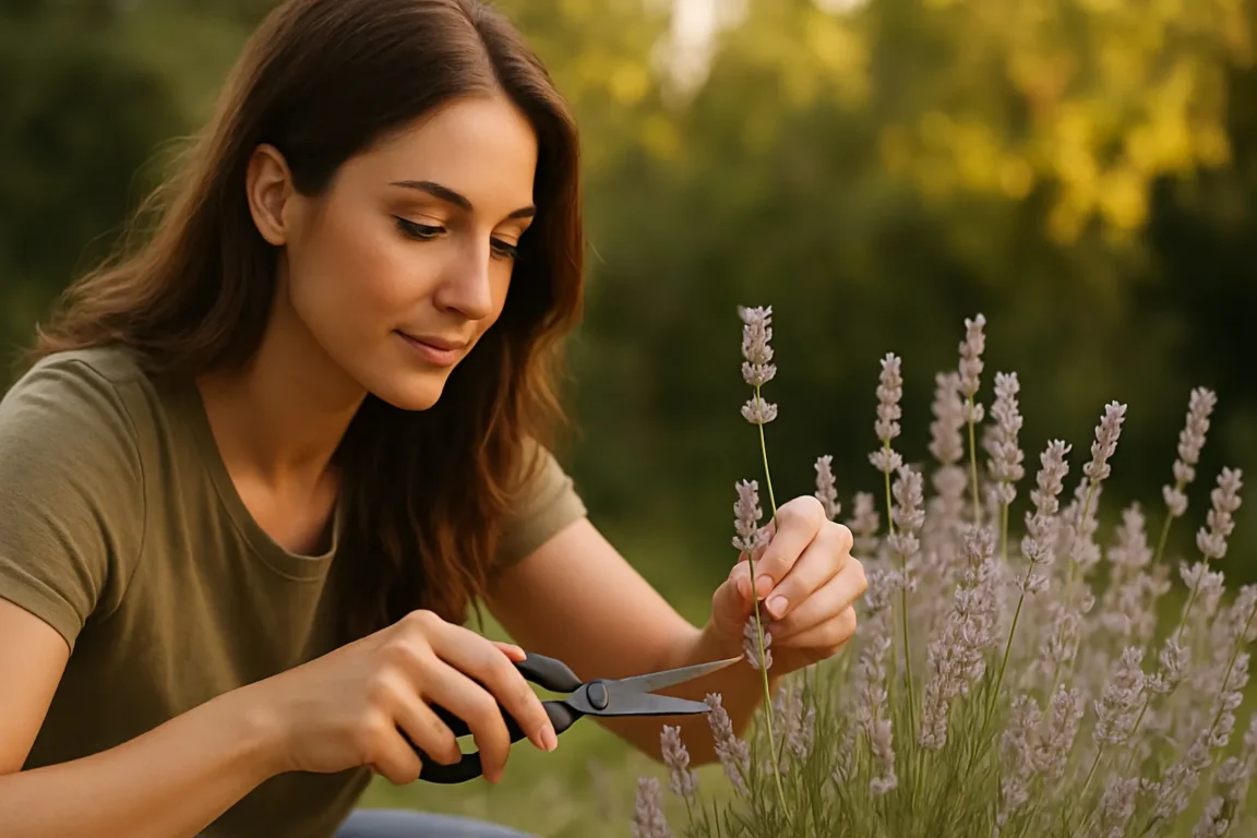 Lavanda-cítrica floresce mais com podas leves no final da tarde Lavanda-cítrica floresce mais com podas leves no final da tarde