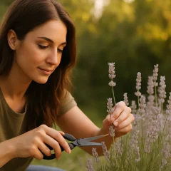 Lavanda-cítrica floresce mais com podas leves no final da tarde