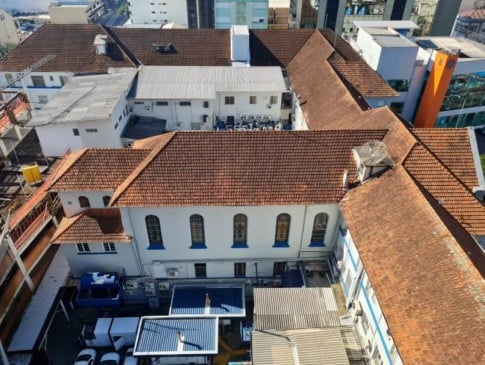 O Pompéia Ecossistema de Saúde deu início à reforma de sua cobertura mais antiga, construída na década de 1940. Foto: Divulgação Departamento de Comunicação Pompéia.