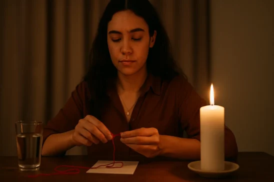 Simpatia com linha vermelha e vela branca para afastar fofocas