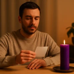 Simpatia com papel escrito e vela violeta para cortar expectativas frustradas