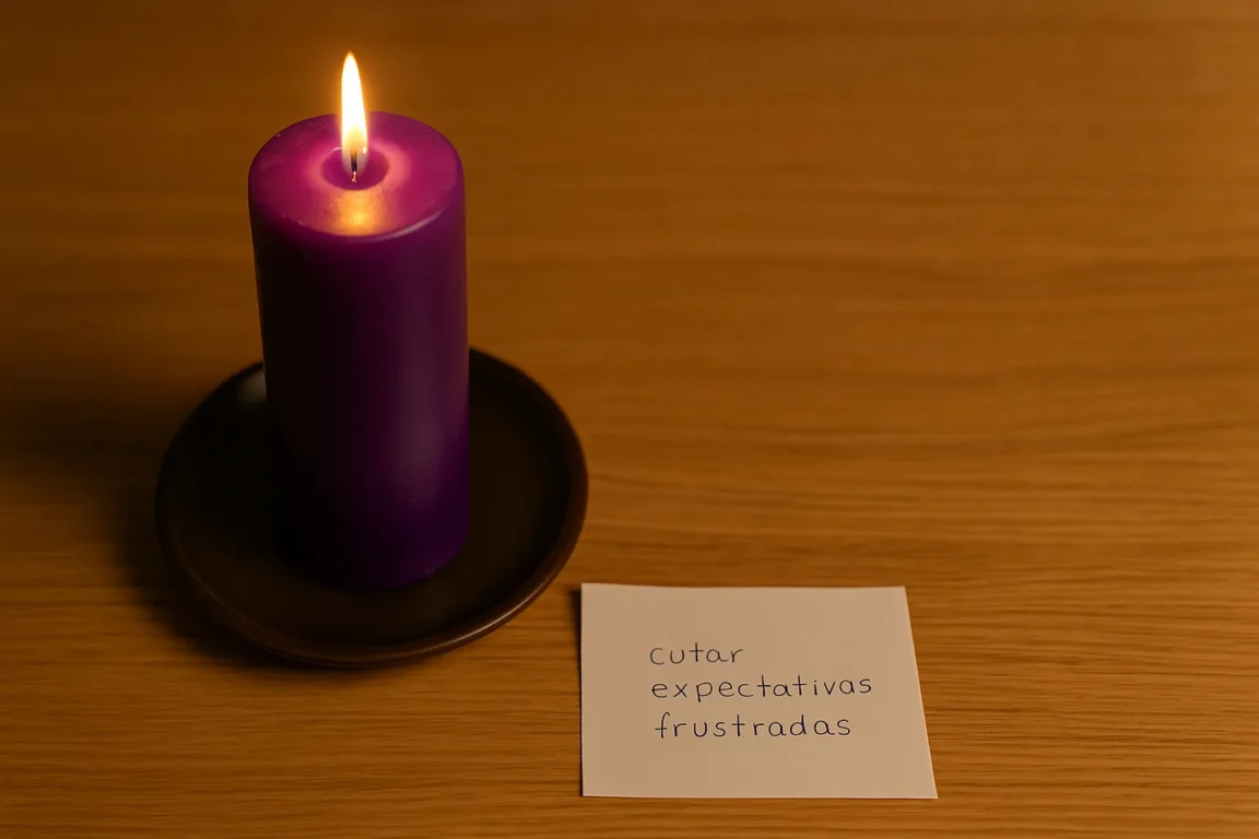 Simpatia com papel escrito e vela violeta para cortar expectativas frustradas