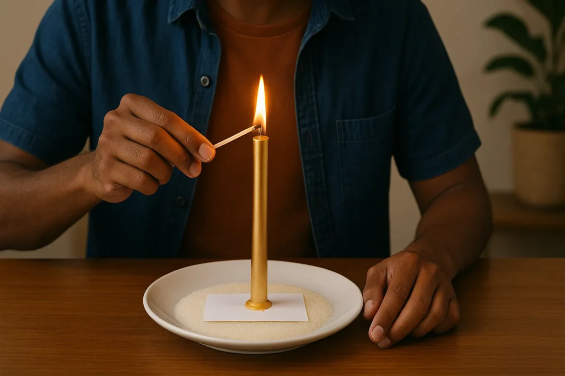 Simpatia com vela dourada e açúcar para atrair elogios e reconhecimento