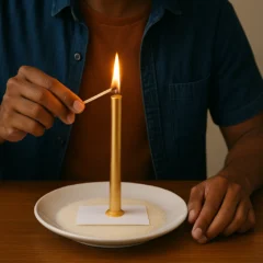Simpatia com vela dourada e açúcar para atrair elogios e reconhecimento