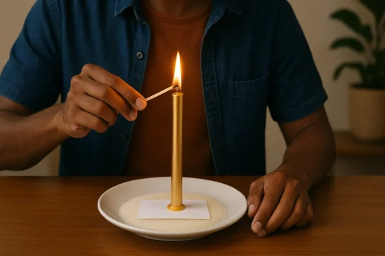 Simpatia com vela dourada e açúcar para atrair elogios e reconhecimento