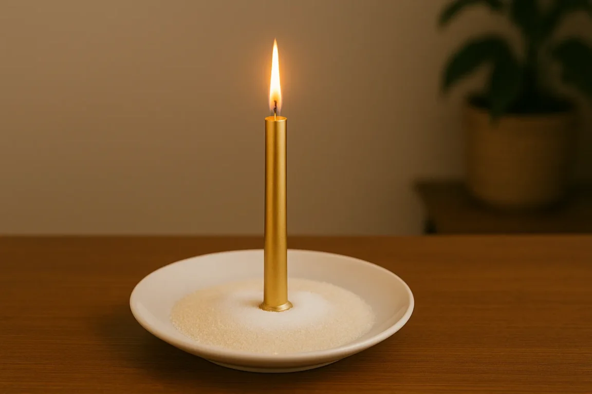 Simpatia com vela dourada e açúcar para atrair elogios e reconhecimento