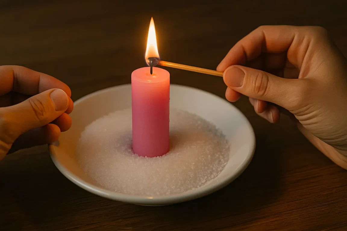 Simpatia com vela rosa e açúcar para fortalecer laços amorosos