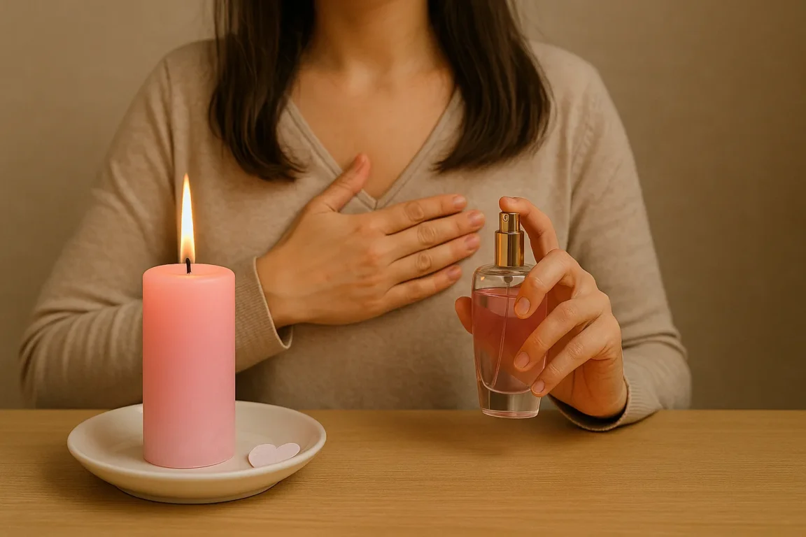 Simpatia com vela rosa e perfume pessoal para reaproximação amorosa