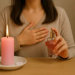 Simpatia com vela rosa e perfume pessoal para reaproximação amorosa