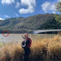Populares teriam sido localizado um corpo no rio, próximo à ponte na BR-116, na divisa com Santa Catarina. (Foto: Corpo de Bombeiros)