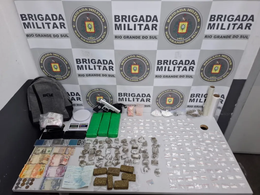 Brigada Militar prende homem por tráfico de entorpecentes em Caxias do Sul. Foto: 12° BPM/Divulgação