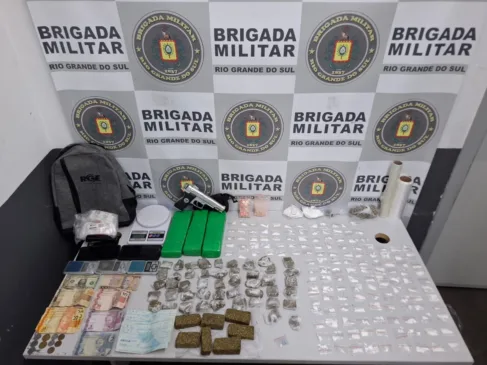 Brigada Militar prende homem por tráfico de entorpecentes em Caxias do Sul. Foto: 12° BPM/Divulgação