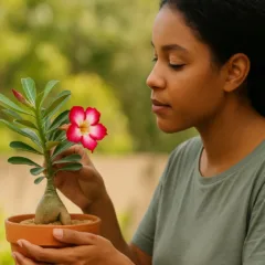 Rosa-do-deserto floresce melhor com areia e sol pleno — veja como cuidar