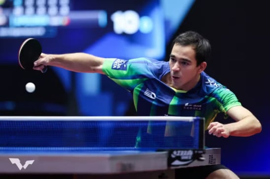 Hugo Calderano na disputa do WTT de Buenos Aires. (Foto: Foto: WTT)