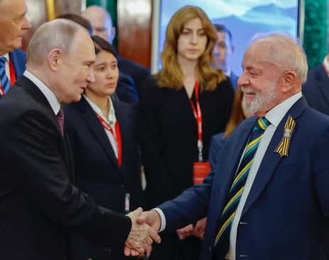 Lula encontra Putin na Rússia. (Foto: Ricardo Stuckert/ Presidência da República)