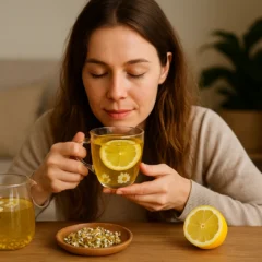 Chá de camomila com limão melhora digestão e reduz a tensão pré-menstrual