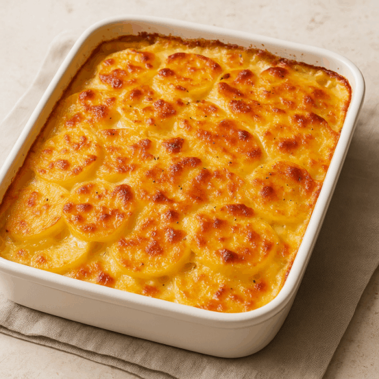 Cozinha Viva: Batata gratinada com queijo