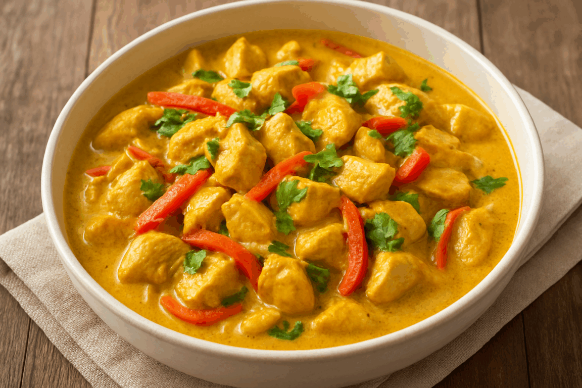 Cozinha Viva: Frango ao curry com leite de coco Cozinha Viva: Frango ao curry com leite de coco